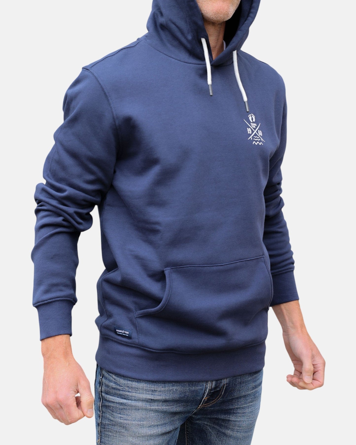 Cross Board Retro Organic Cotton Hoodie - Mood Indigo