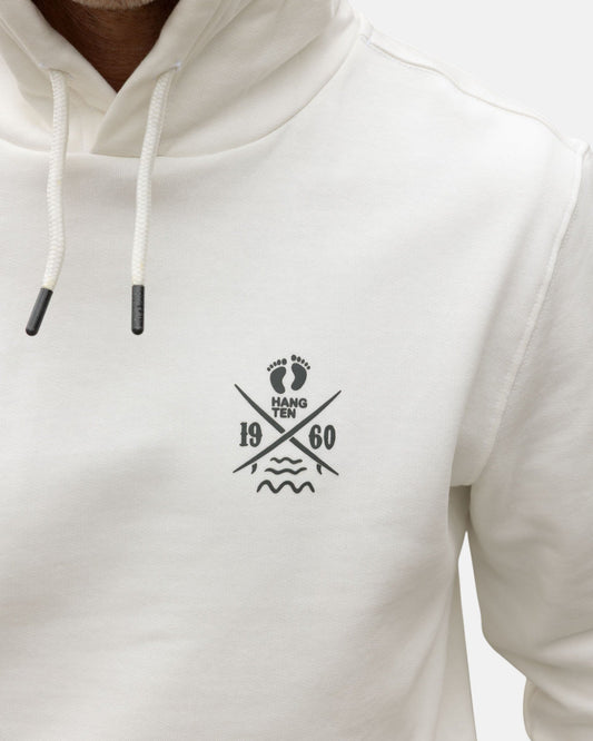 Cross Board Retro Organic Cotton Hoodie - Off White