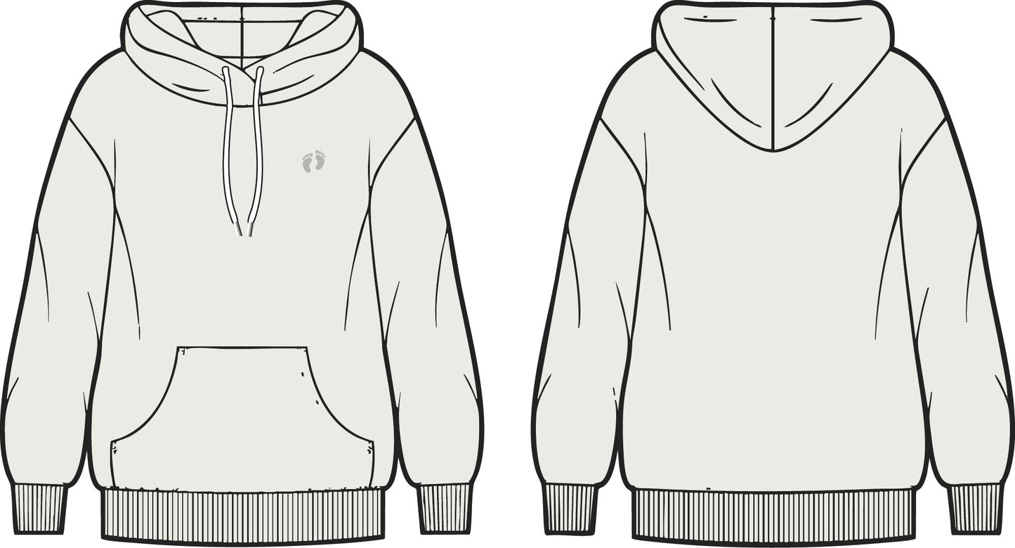 Icon Feet Organic Cotton Hoodie - Off White