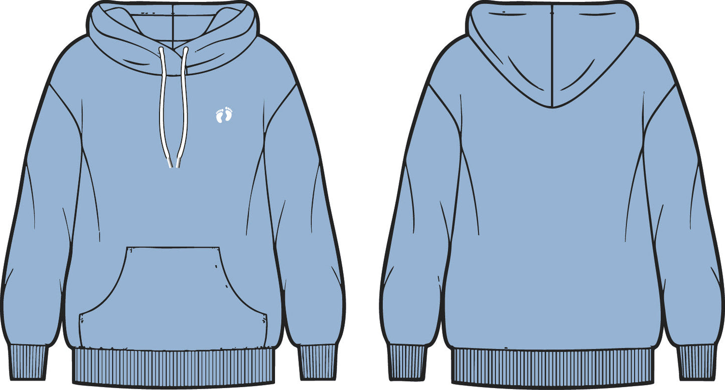 Icon Feet Organic Cotton Hoodie - Powder Blue