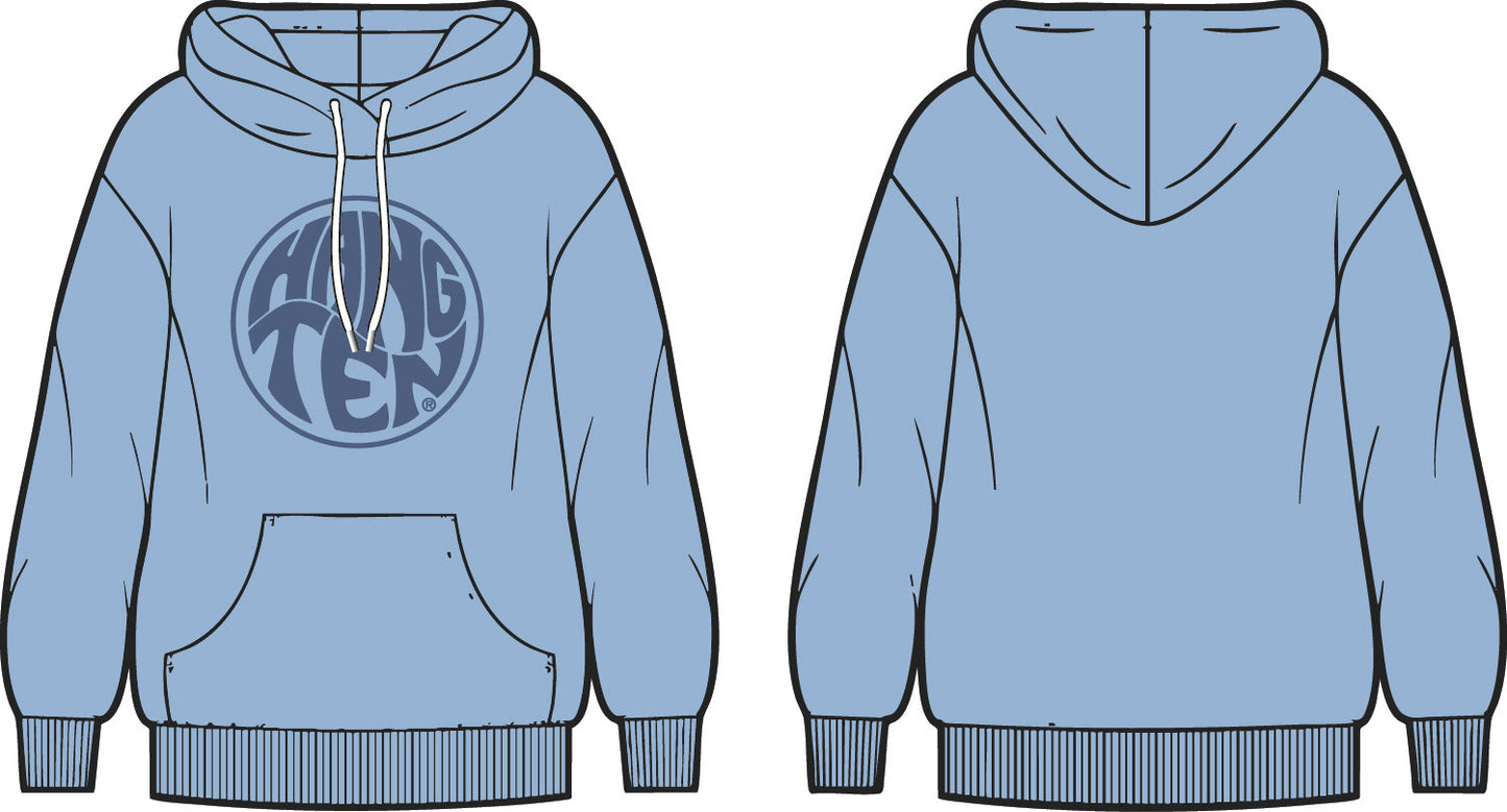 Vintage Logo Organic Cotton Hoodie - Powder Blue