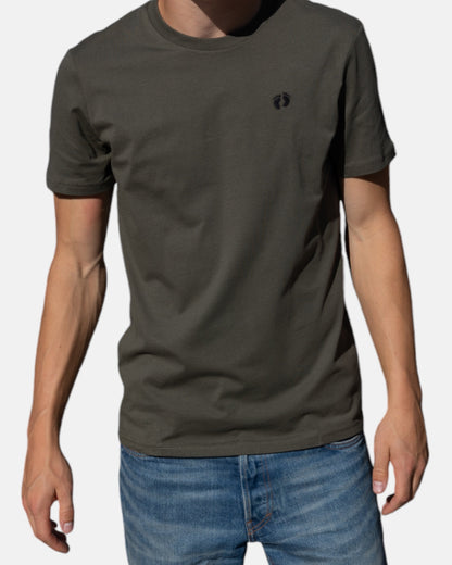 Icon logo t-shirt in 100% organic cotton - Green khaki