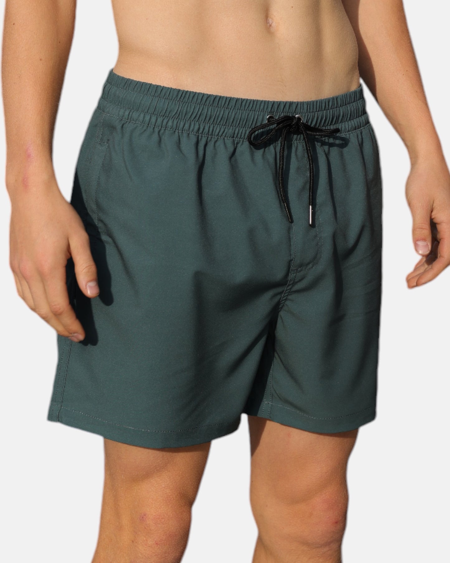 Swim hybrid shorts with inner tights - Green kahki