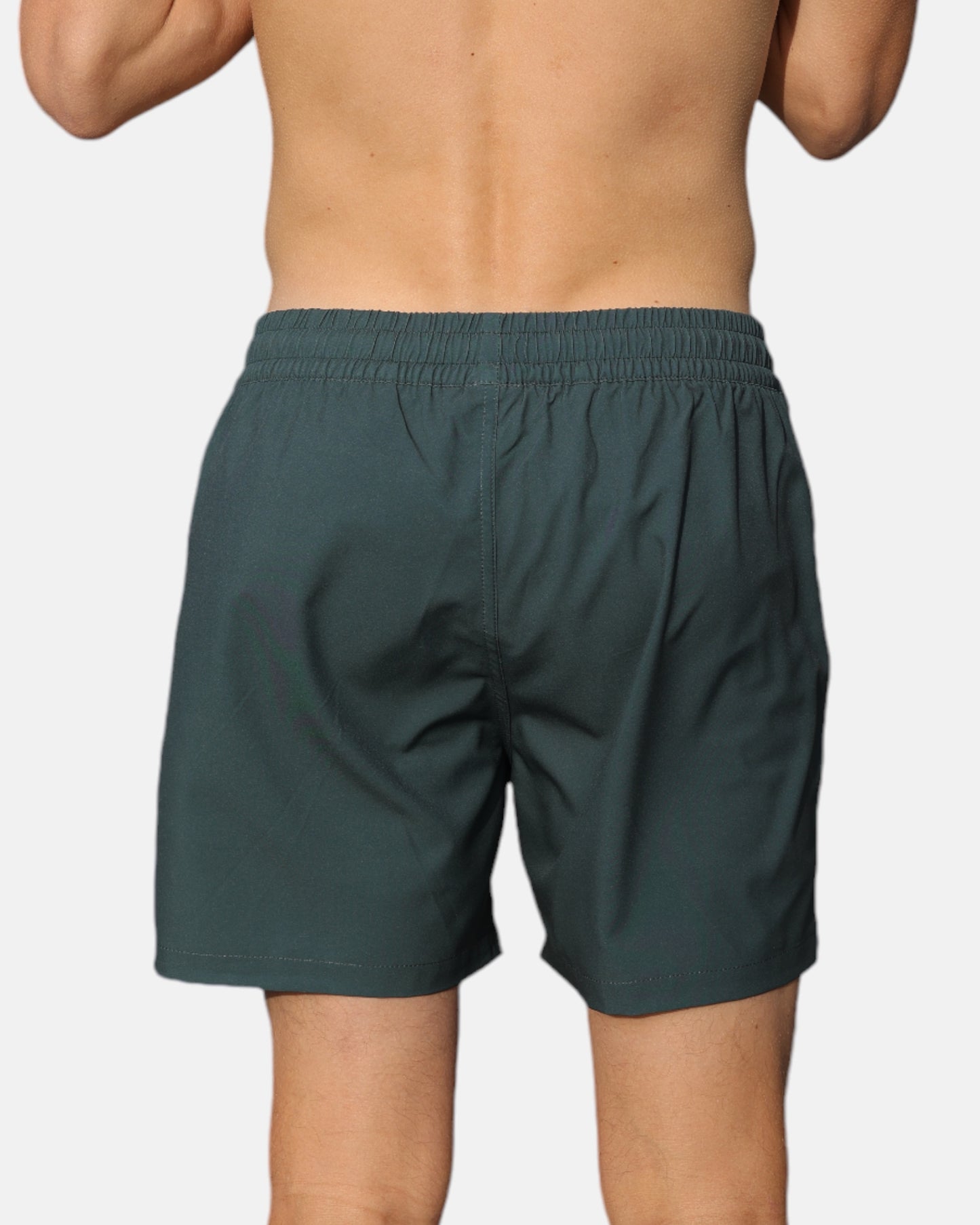 Swim hybrid shorts with inner tights - Green kahki