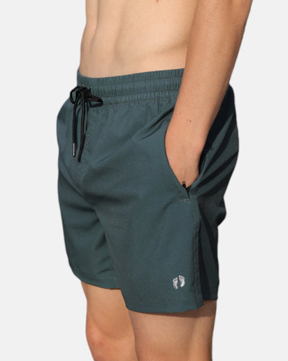 Swim hybrid shorts with inner tights - Green kahki