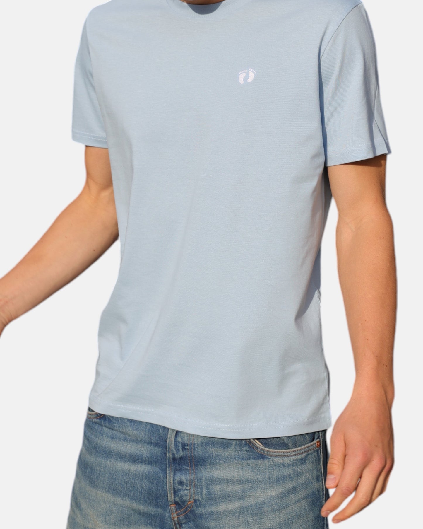 Icon logo t-shirt in 100% organic cotton - Sky blue