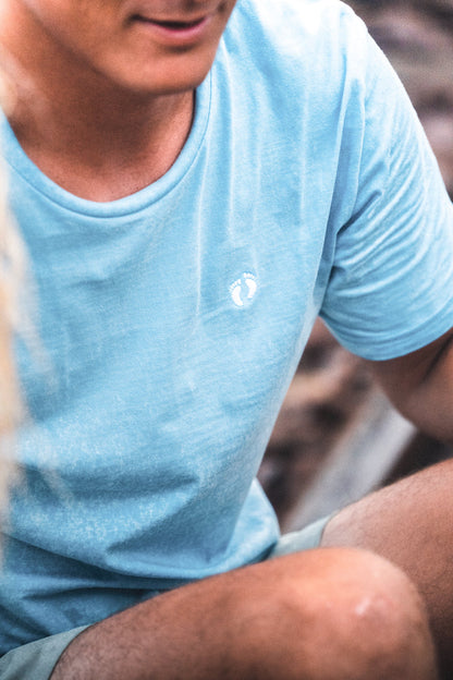 Icon logo t-shirt in 100% organic cotton - Sky blue