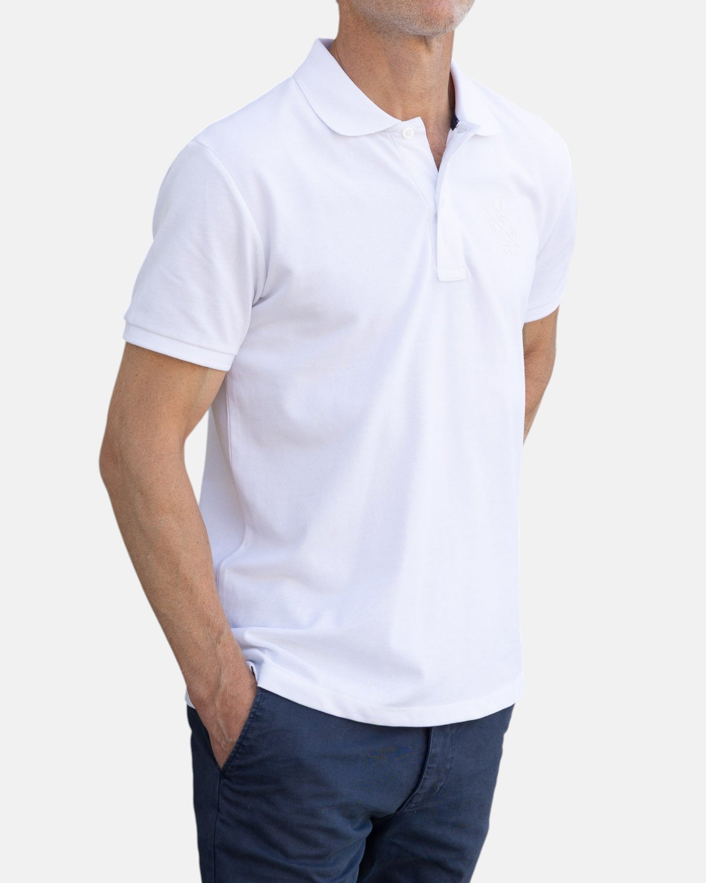 Cross Board Organic Cotton Polo Shirt - White
