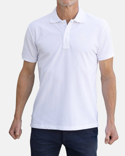 Cross Board Organic Cotton Polo Shirt - White