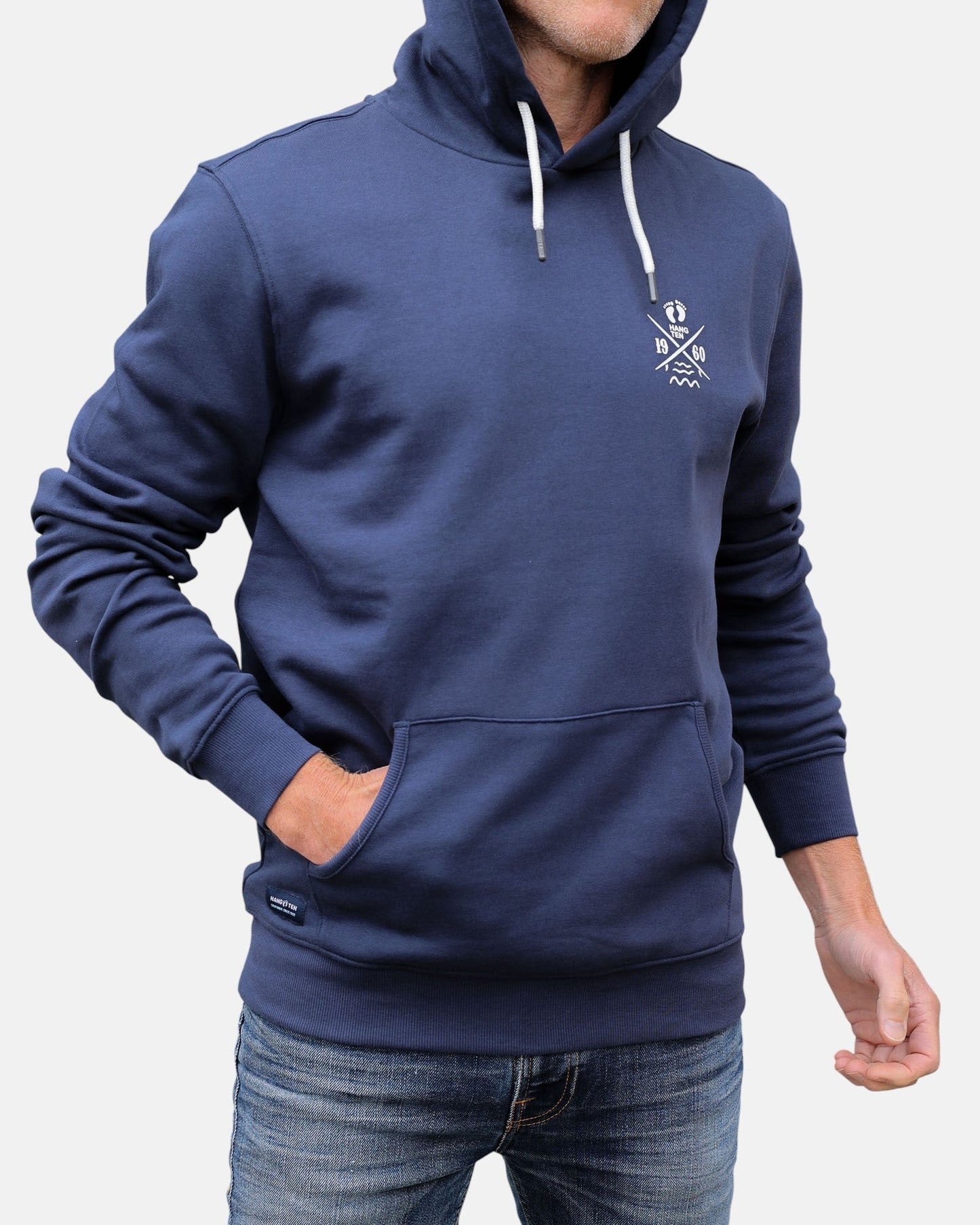 Cross Board Retro Organic Cotton Hoodie - Mood Indigo