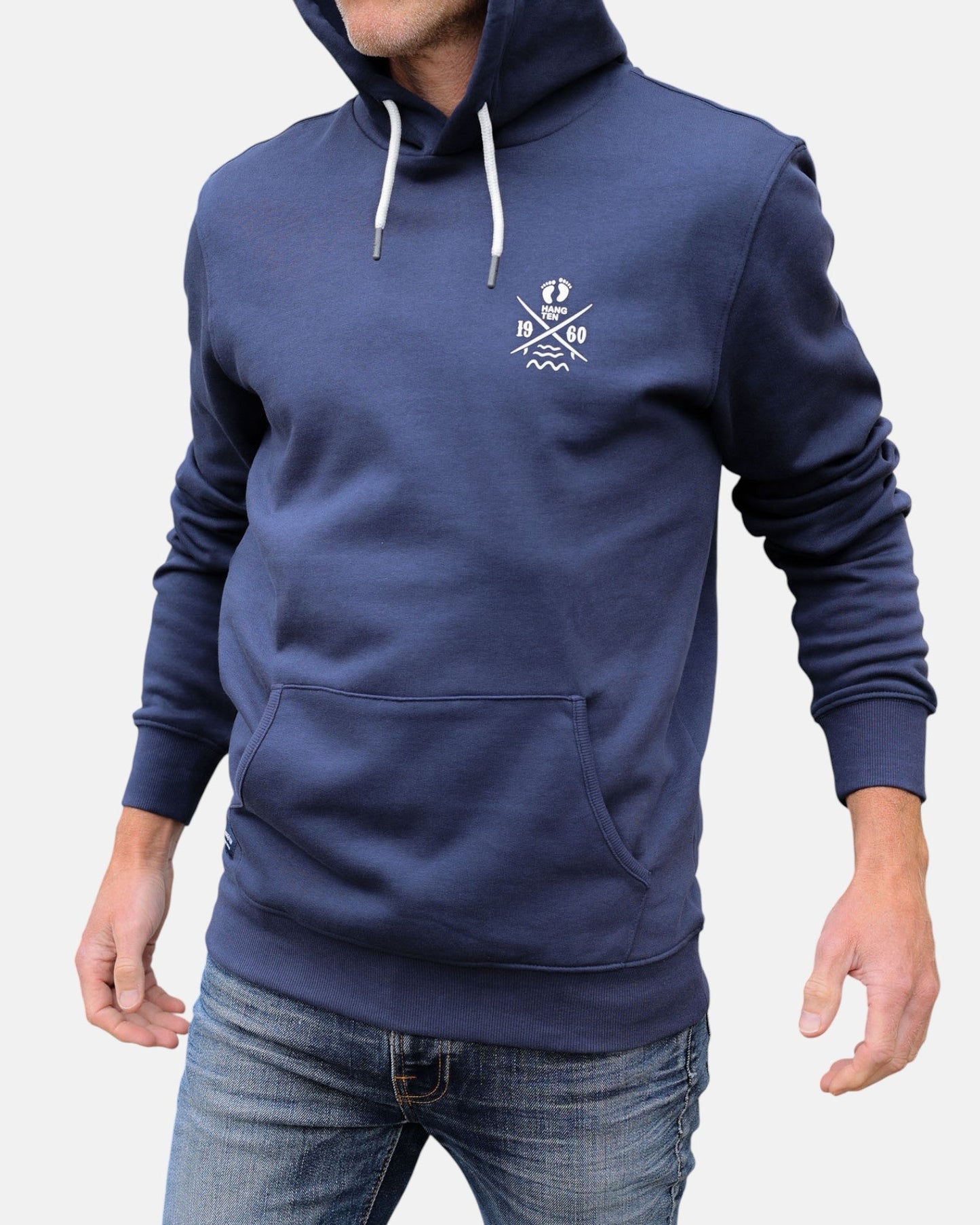 Cross Board Retro Organic Cotton Hoodie - Mood Indigo