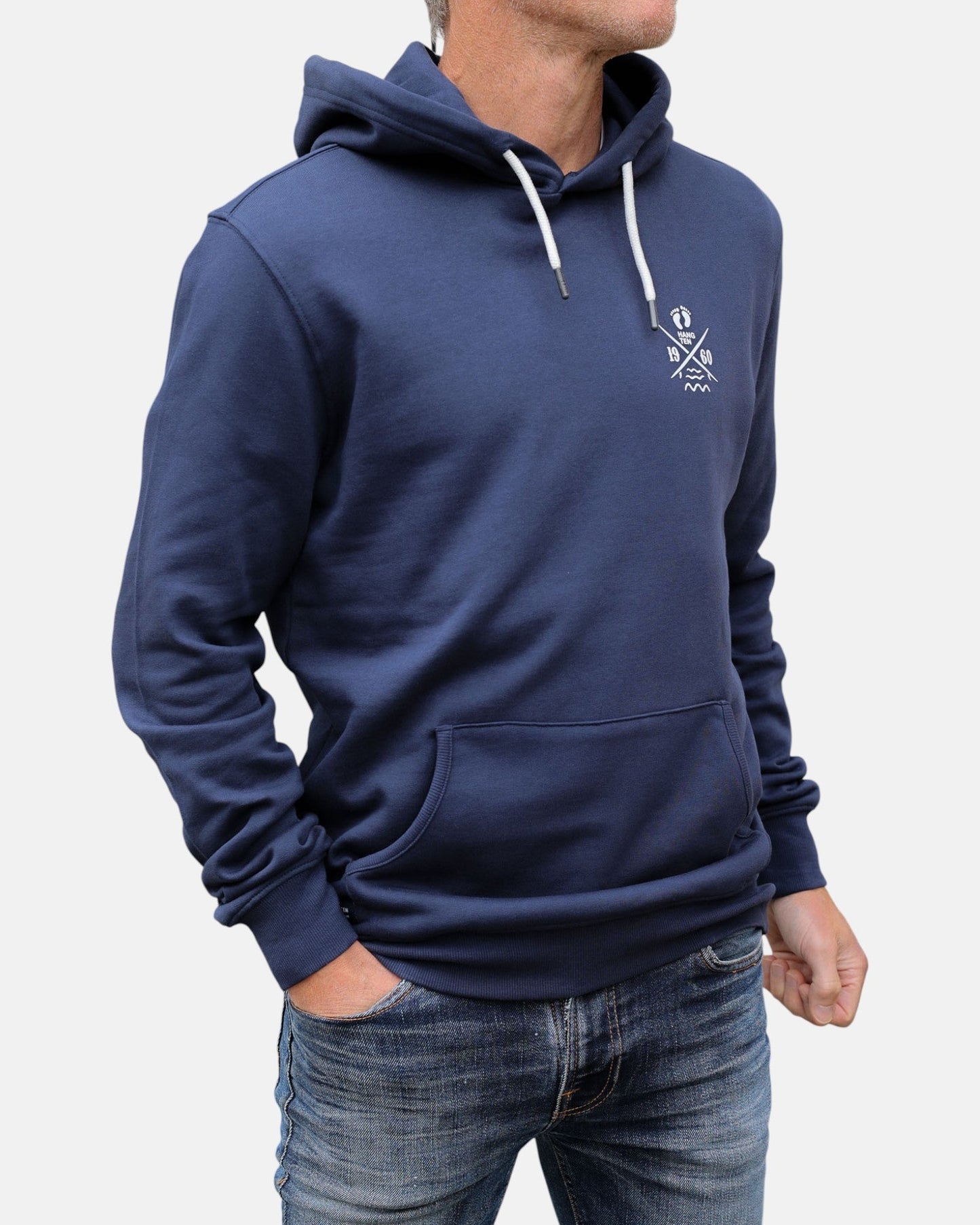 Cross Board Retro Organic Cotton Hoodie - Mood Indigo
