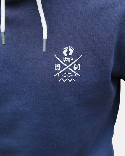 Cross Board Retro Organic Cotton Hoodie - Mood Indigo