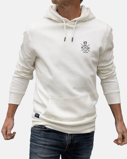 Cross Board Retro Organic Cotton Hoodie - Off White