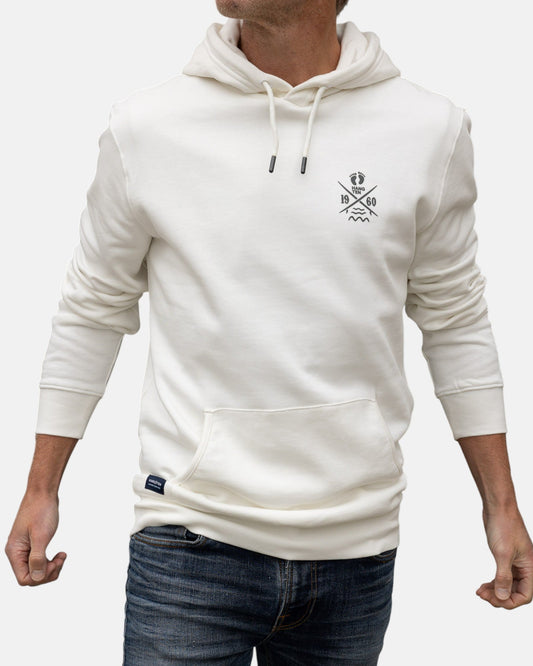 Cross Board Retro Organic Cotton Hoodie - Off White