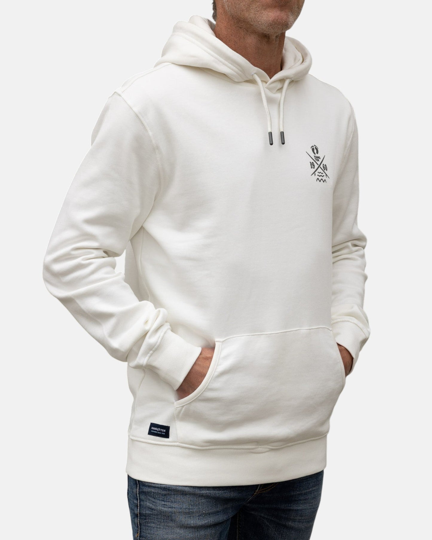 Cross Board Retro Organic Cotton Hoodie - Off White