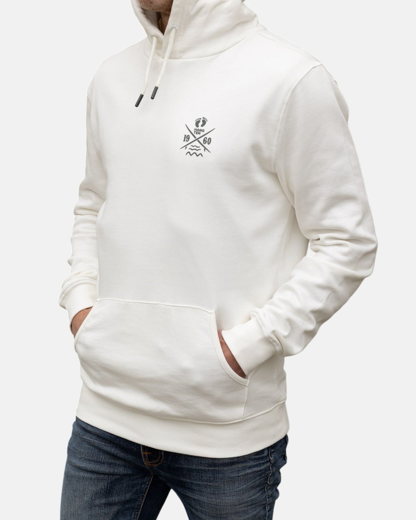 Cross Board Retro Organic Cotton Hoodie - Off White