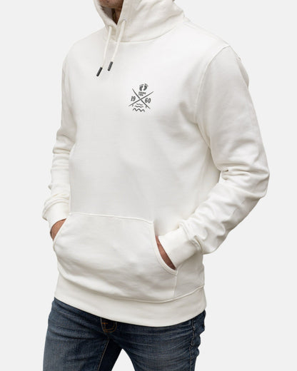 Cross Board Retro Organic Cotton Hoodie - Off White