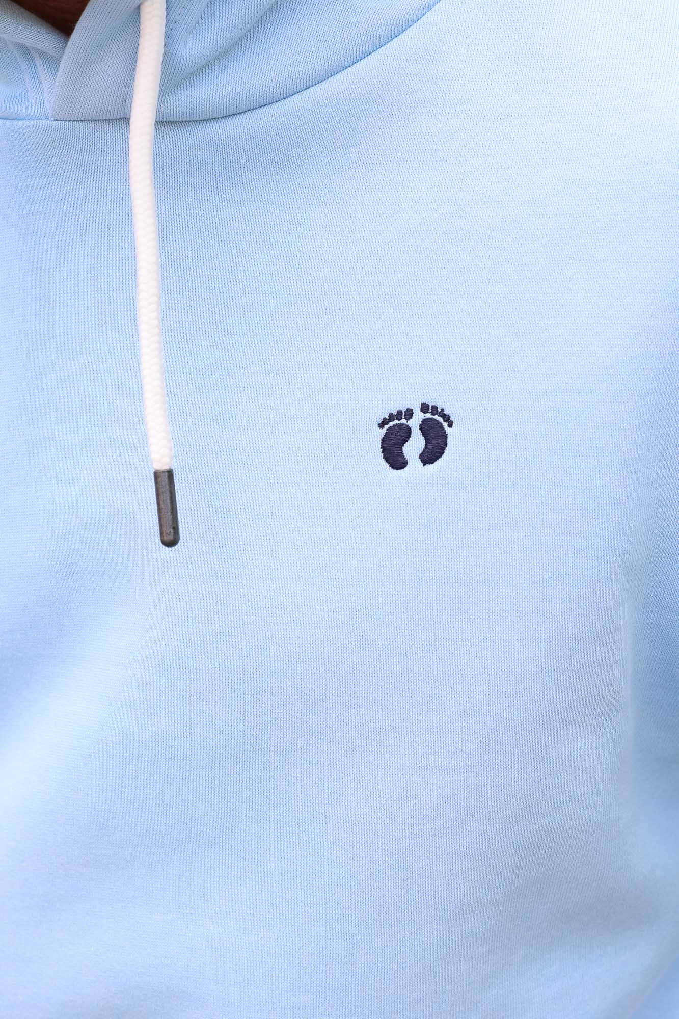 Good Vibes Retro Organic Cotton Hoodie - Powder Blue
