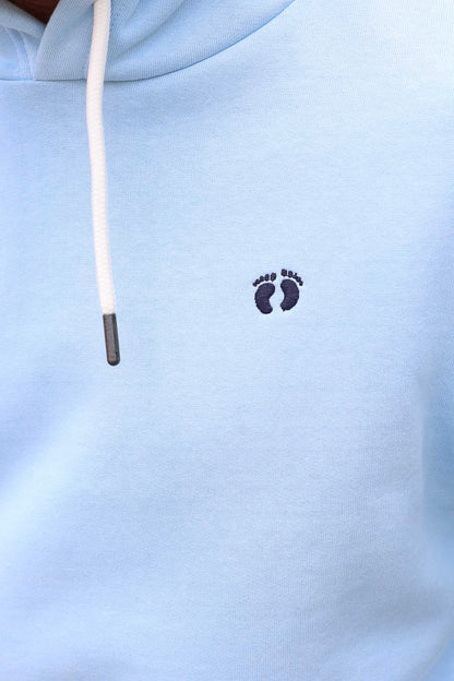 Good Vibes Retro Organic Cotton Hoodie - Powder Blue