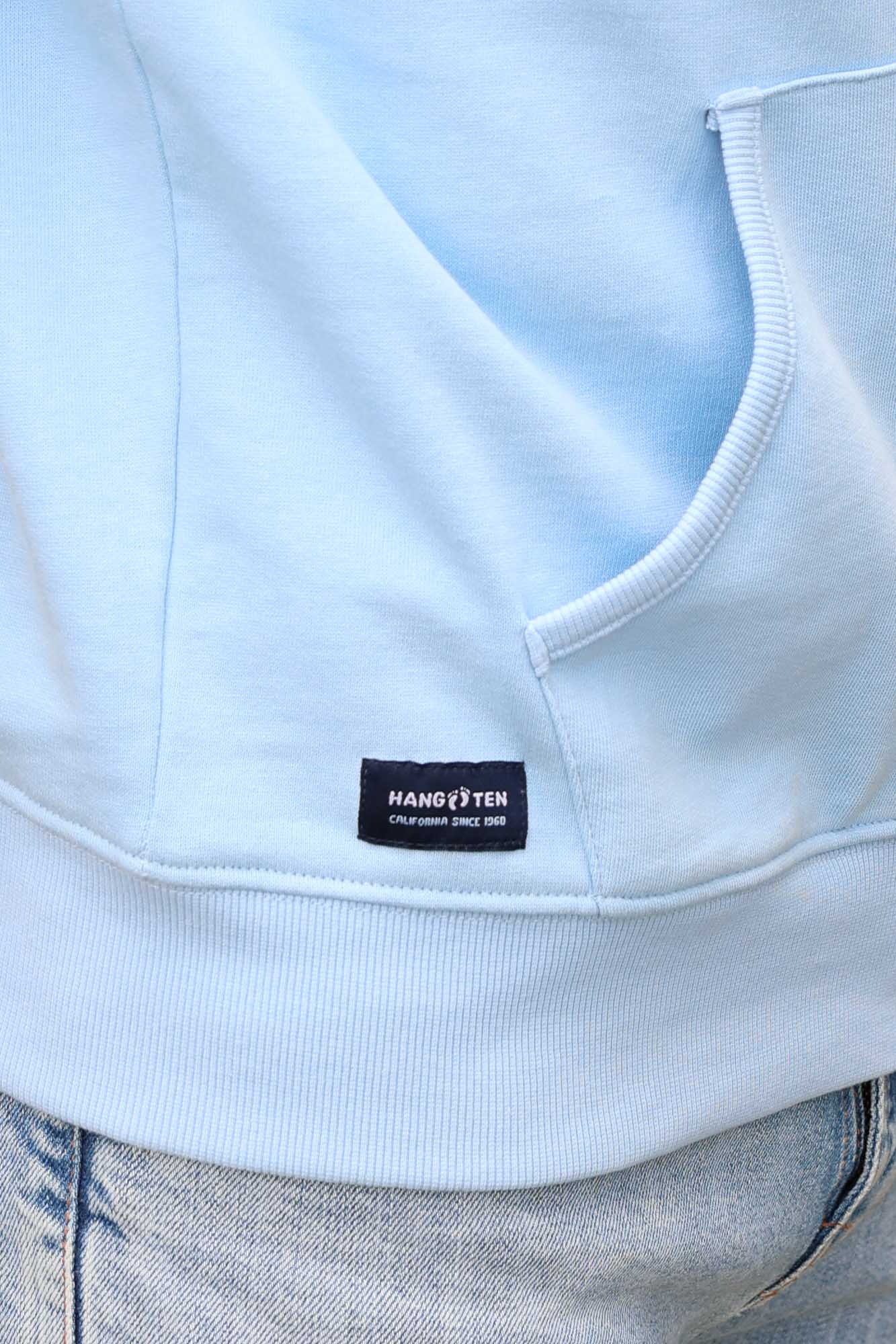 Good Vibes Retro Organic Cotton Hoodie - Powder Blue