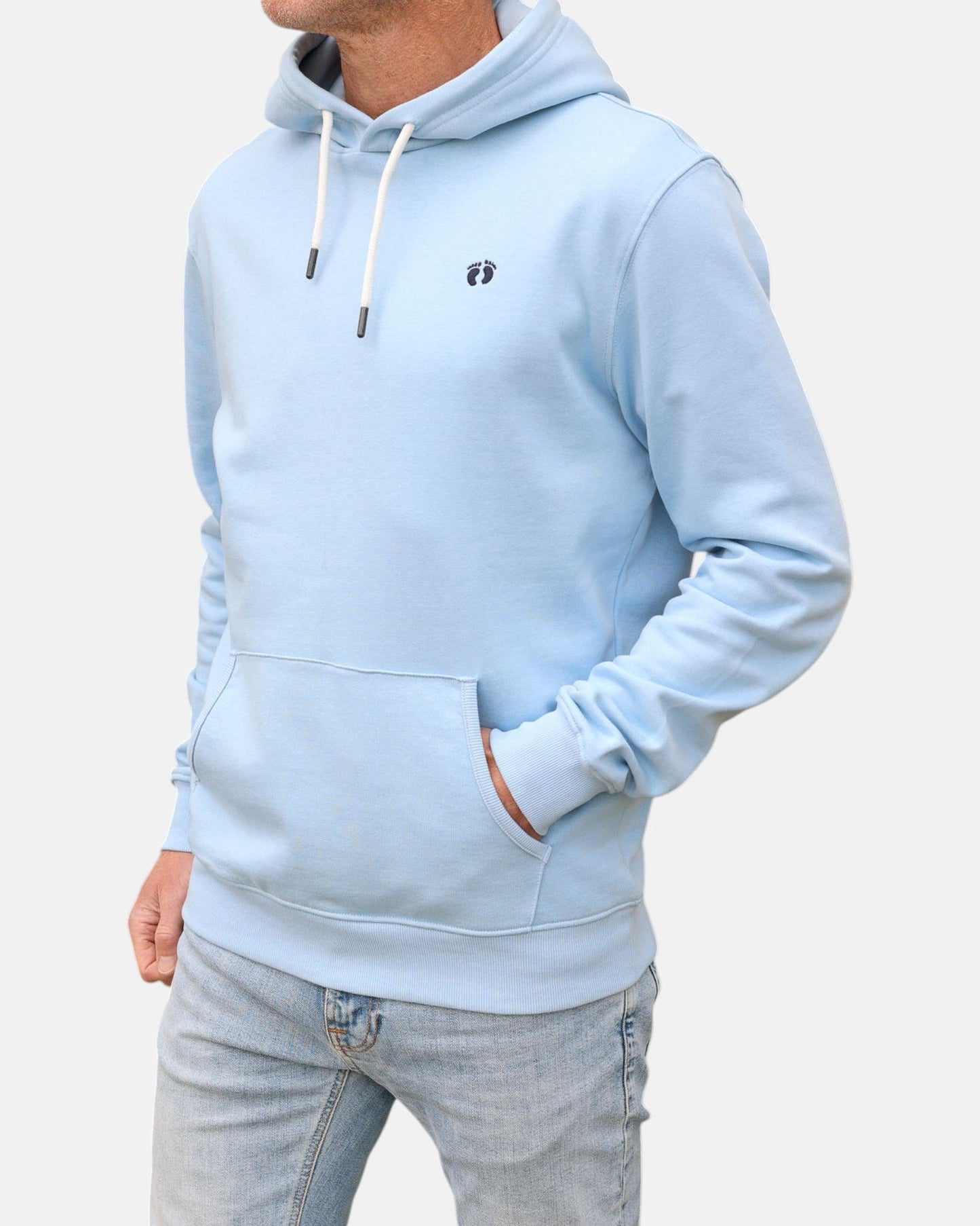 Good Vibes Retro Organic Cotton Hoodie - Powder Blue