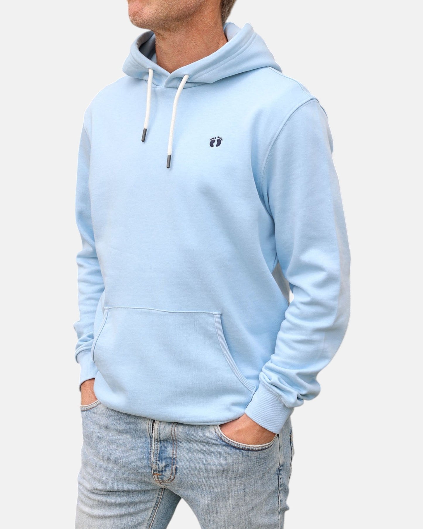 Good Vibes Retro Organic Cotton Hoodie - Powder Blue