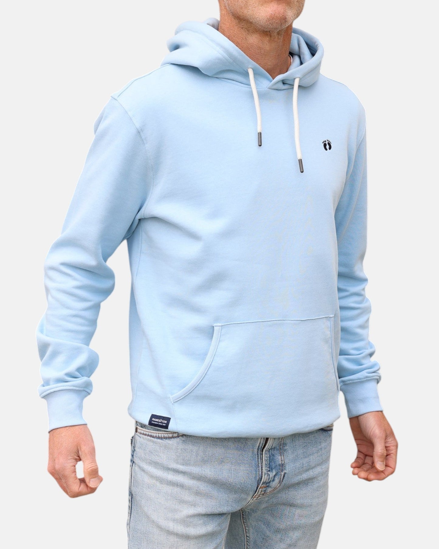 Good Vibes Retro Organic Cotton Hoodie - Powder Blue