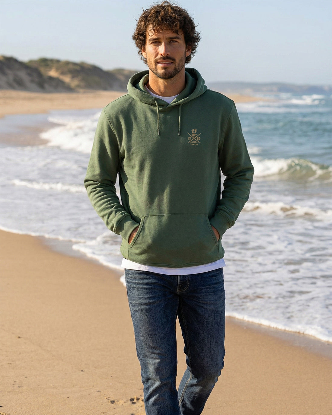 Cross Board Retro Organic Cotton Hoodie - Laurel Wreath