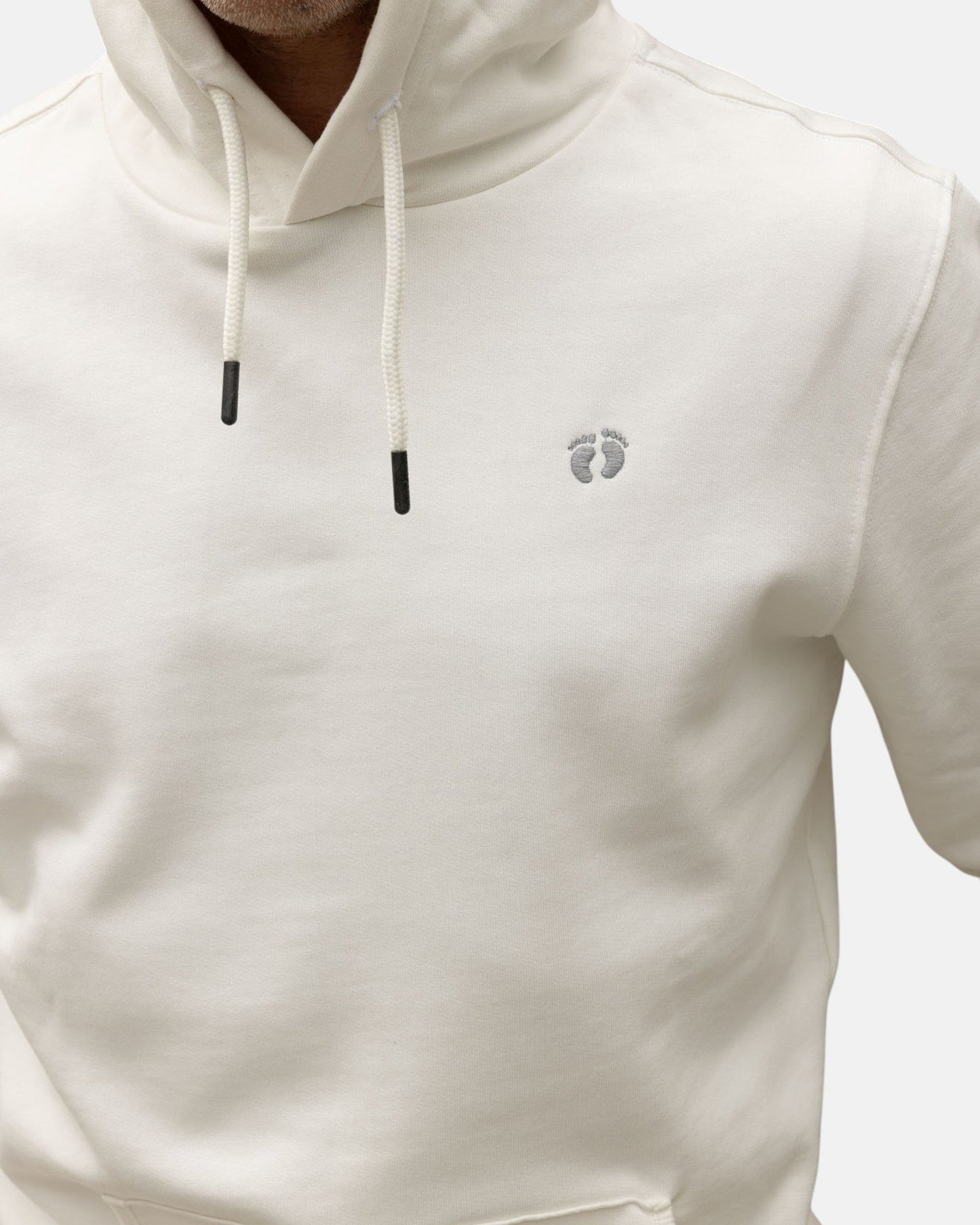 Icon Feet Organic Cotton Hoodie - Off White