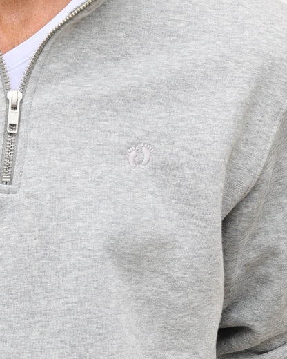 Quarter Zip Sweatshirt - Heather Grey M