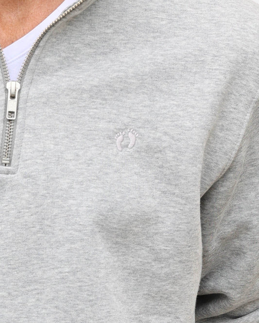 Quarter Zip Sweatshirt - Heather Grey M