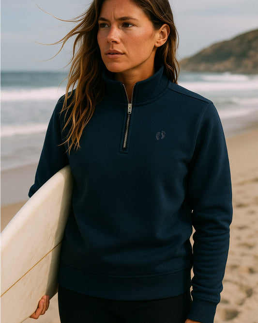 Quarter Zip Sweatshirt - French Navy W