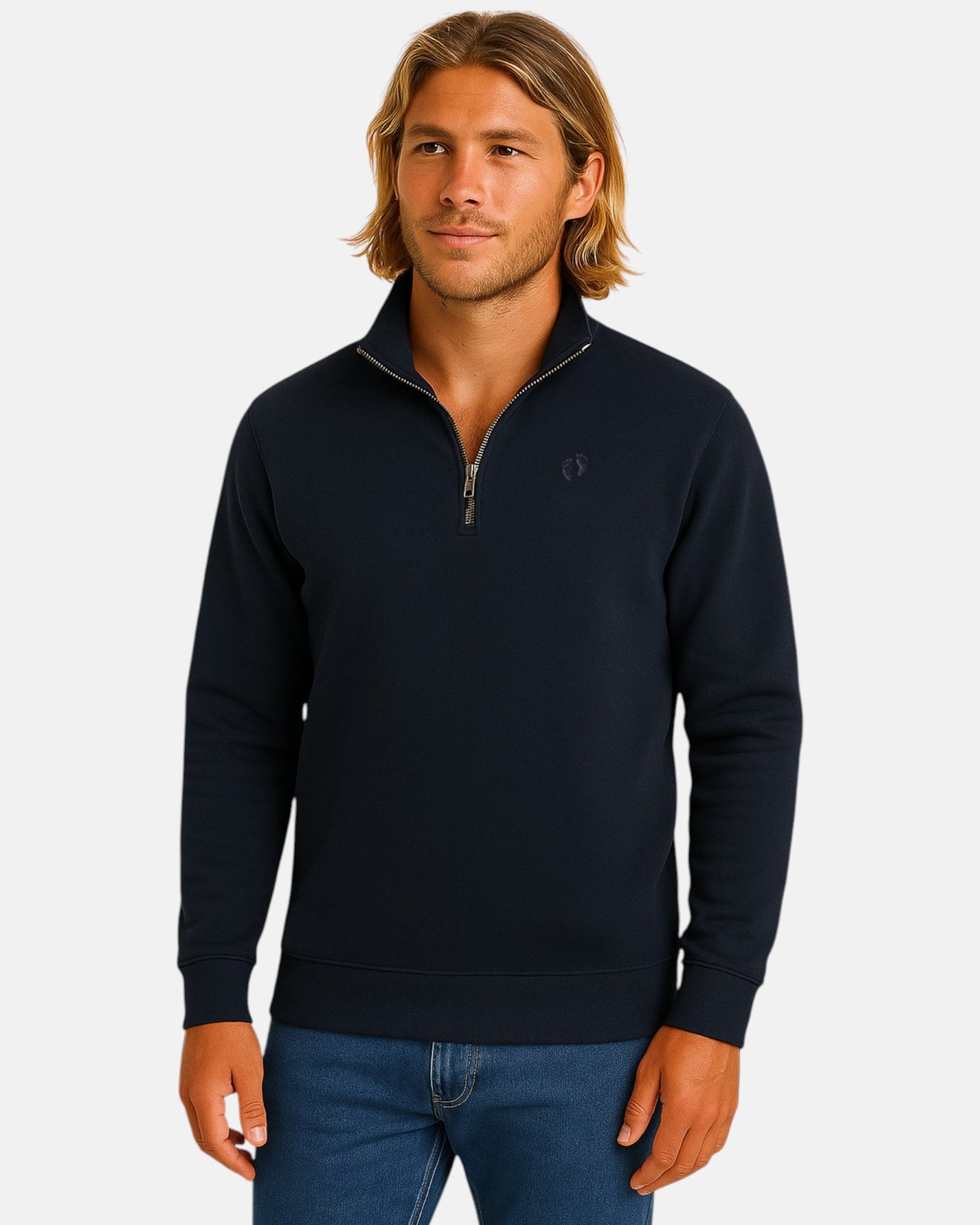 Quarter Zip Sweatshirt - French Navy M