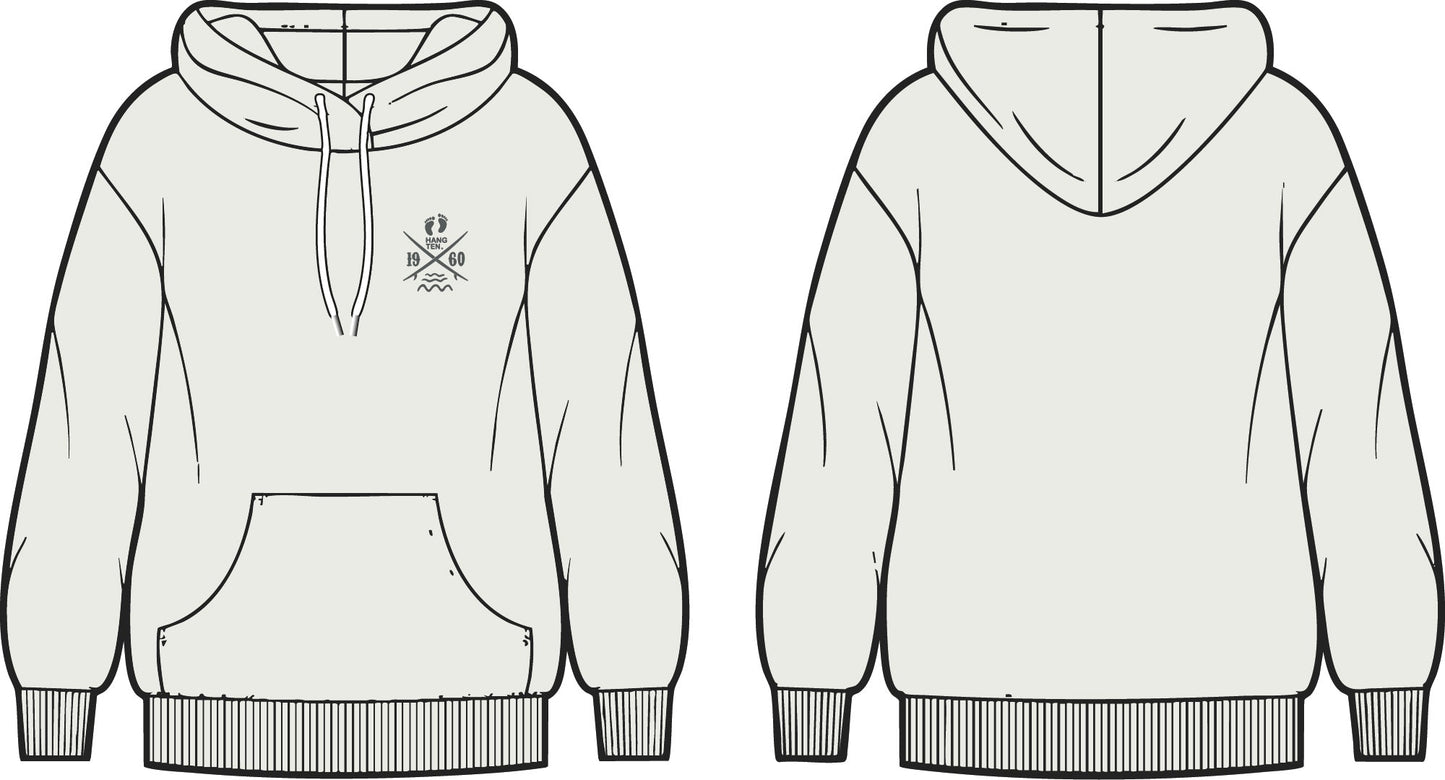 Cross Board Retro Organic Cotton Hoodie - Off White