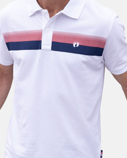 Striped Organic Cotton Polo Shirt - White