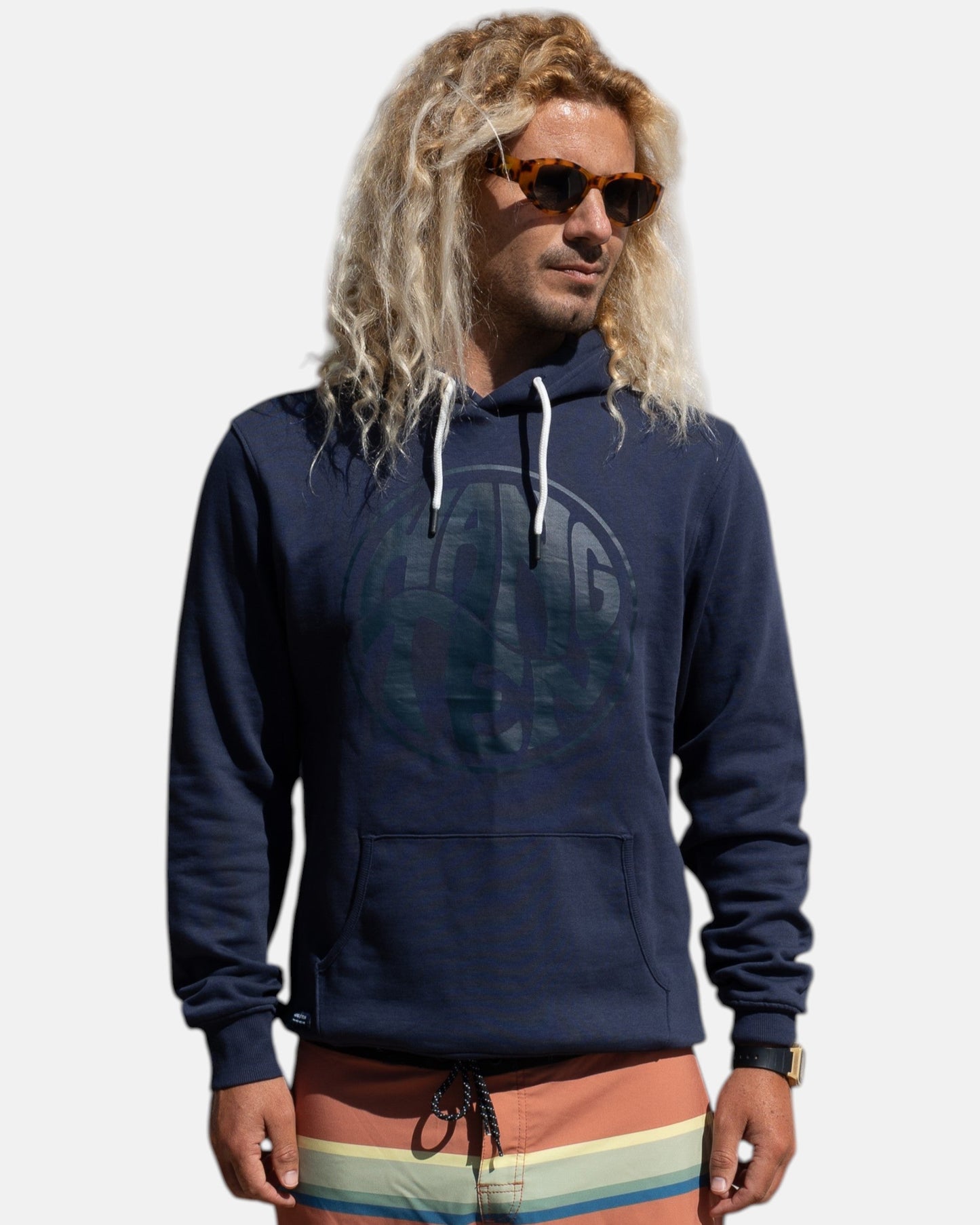 Vintage Logo Organic Cotton Hoodie - Mood Indigo