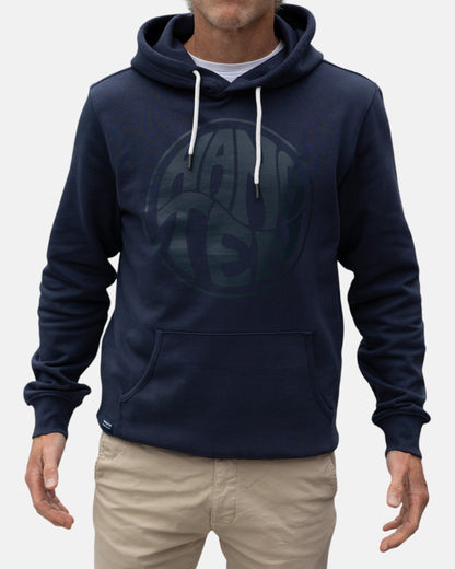 Vintage Logo Organic Cotton Hoodie - Mood Indigo