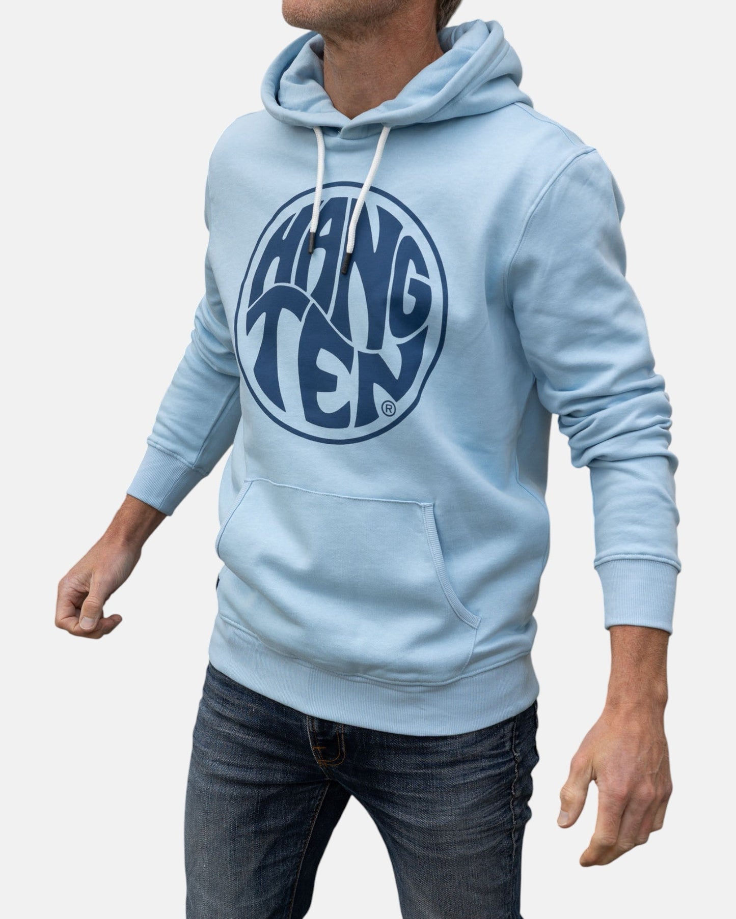 Vintage Logo Organic Cotton Hoodie - Powder Blue