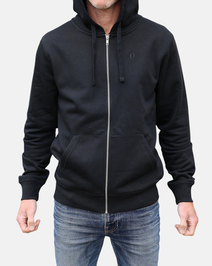 Zip Organic Cotton Hoodie - Black