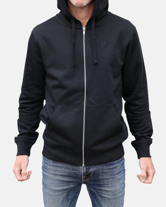 Zip Organic Cotton Hoodie - Black