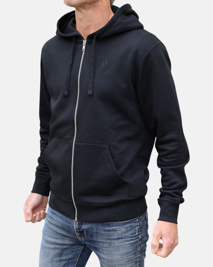 Zip Organic Cotton Hoodie - Black
