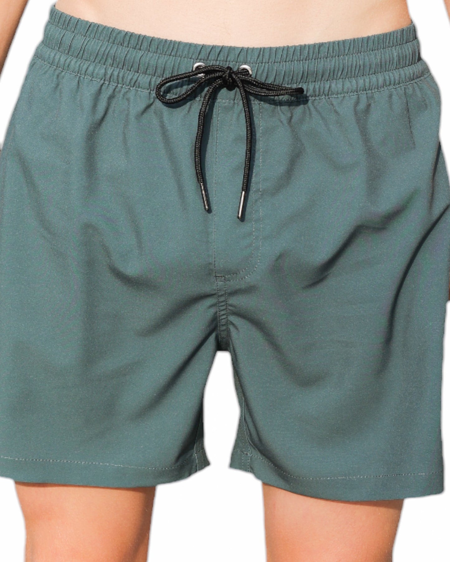 Swim hybrid shorts with inner tights - Green kahki
