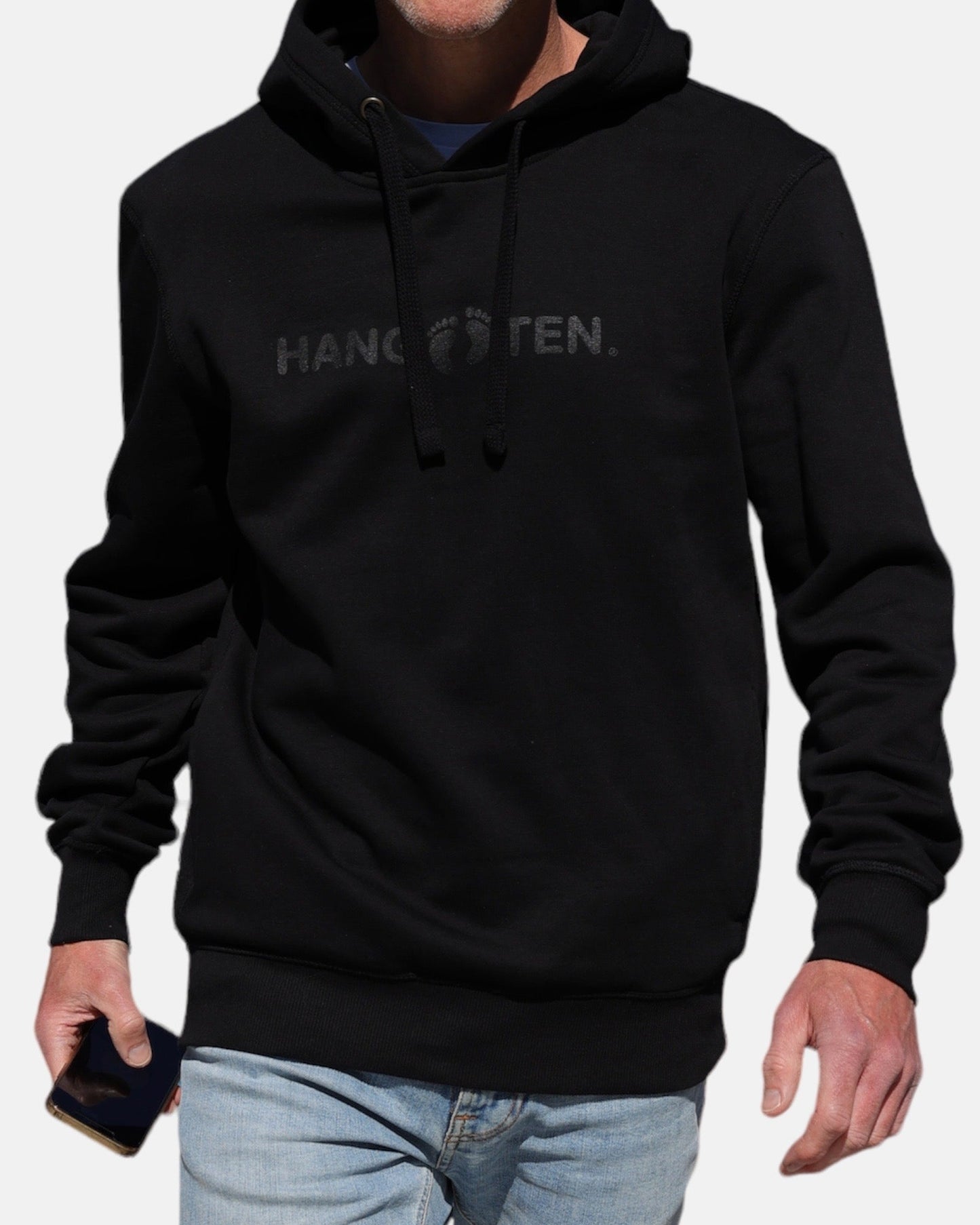 Sweat à capuche avec logo classique Hang Ten - Noir