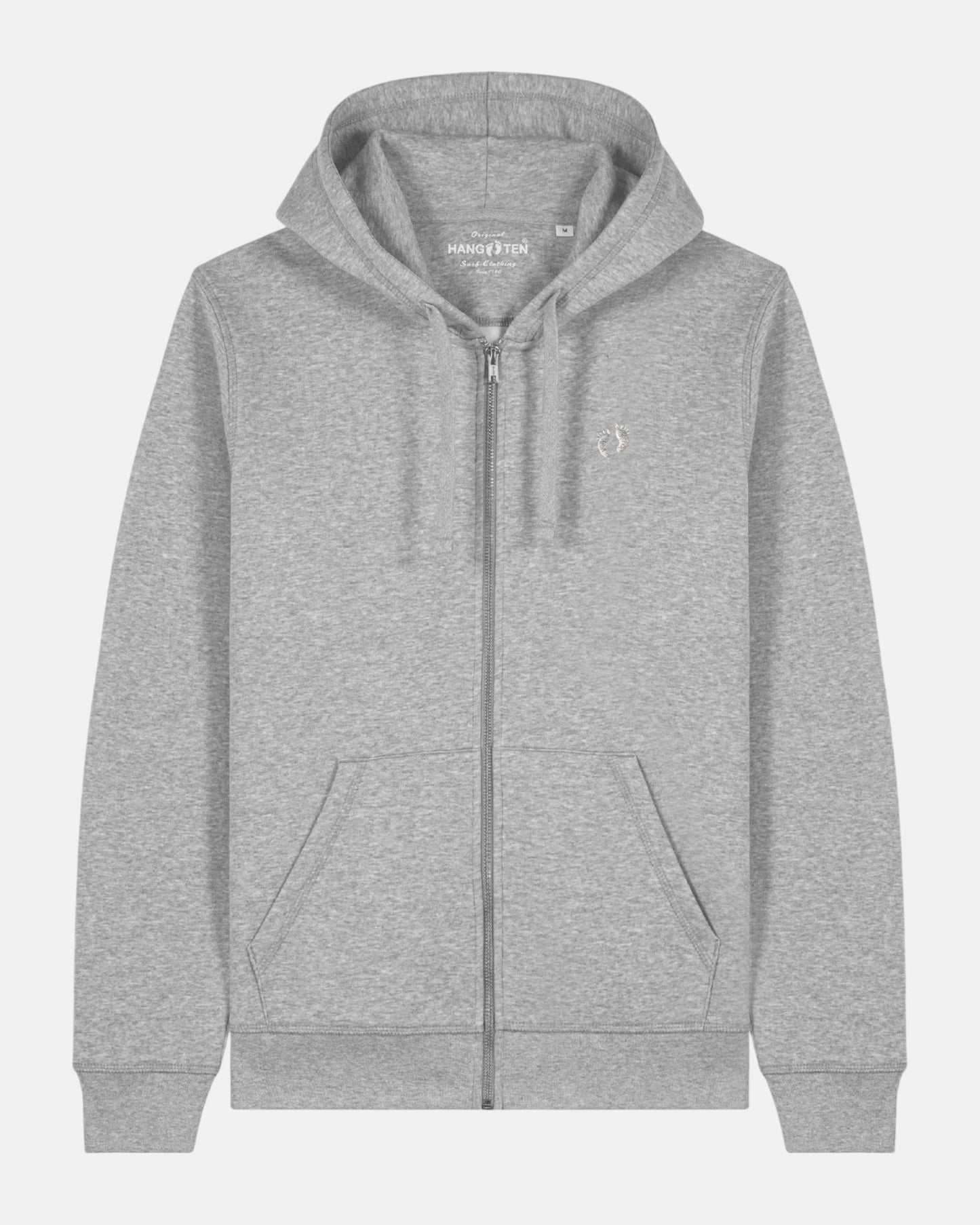 Zip Organic Cotton Hoodie - Heather Grey