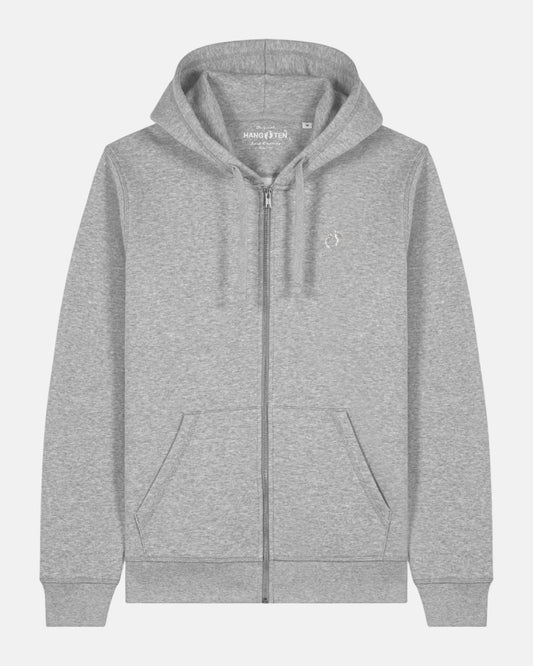 Zip Organic Cotton Hoodie - Heather Grey W